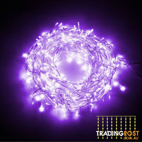 600 LED Christmas Curtain Lights Purple