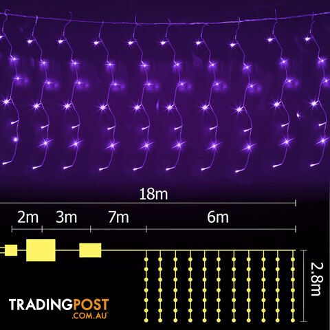 600 LED Christmas Curtain Lights Purple - photo 2 of 9