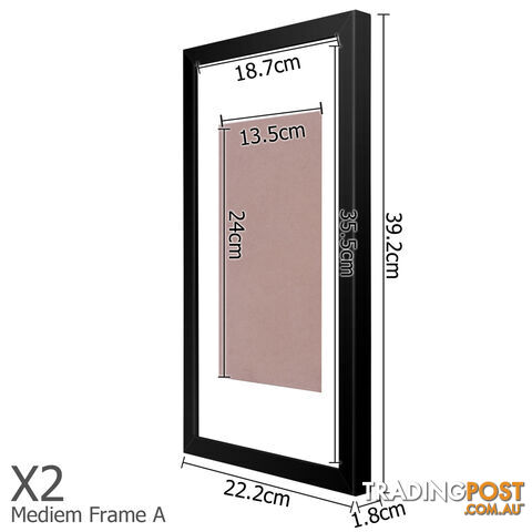 20 pcs Photo Frames Set Wall Black