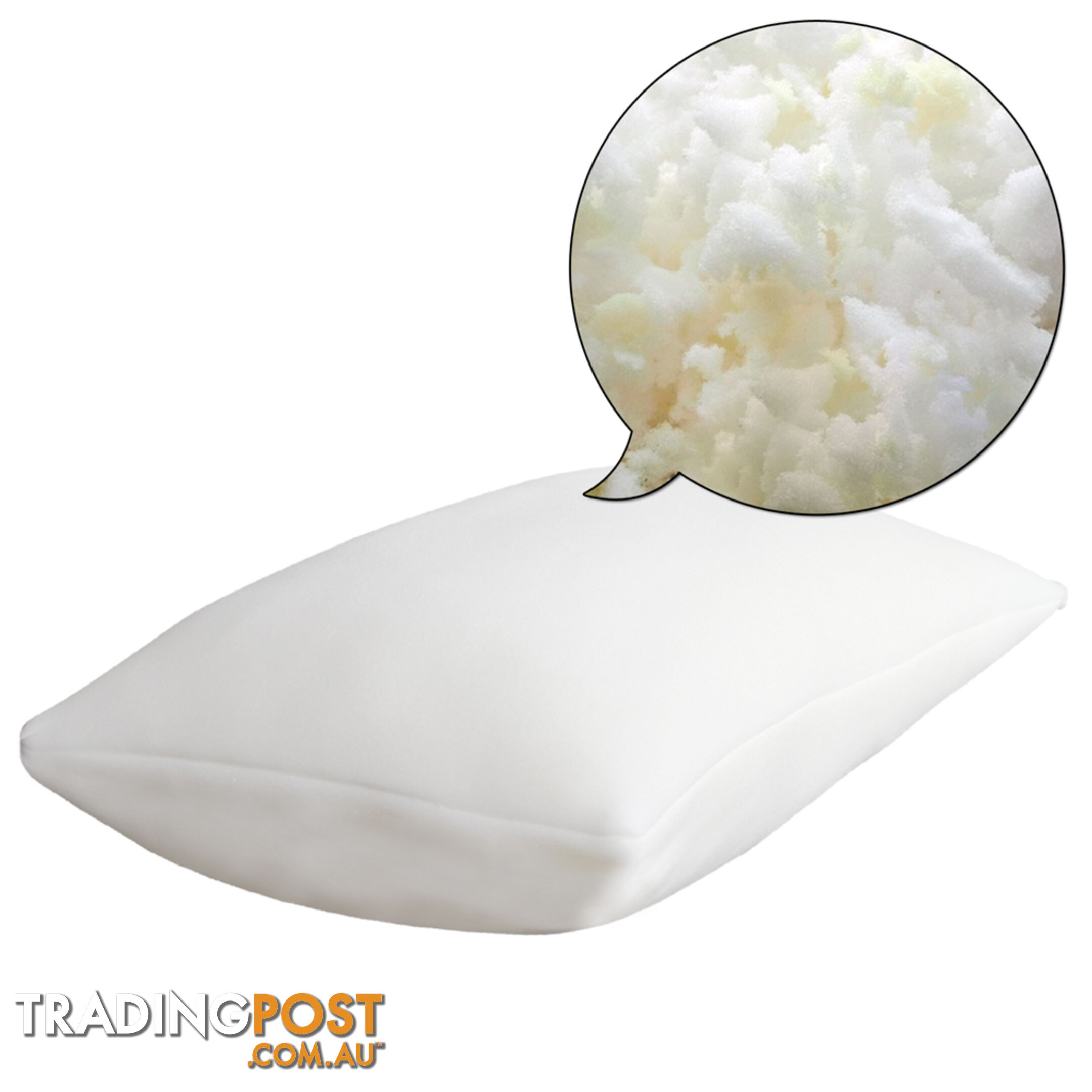 Set of 2 Bamboo Fabric Cover Shredded Memory Foam Pillow 70 x 40 cm