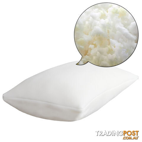 Set of 2 Bamboo Fabric Cover Shredded Memory Foam Pillow 70 x 40 cm