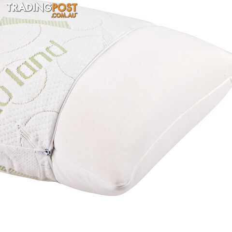 Set of 2 Bamboo Fabric Cover Shredded Memory Foam Pillow 70 x 40 cm