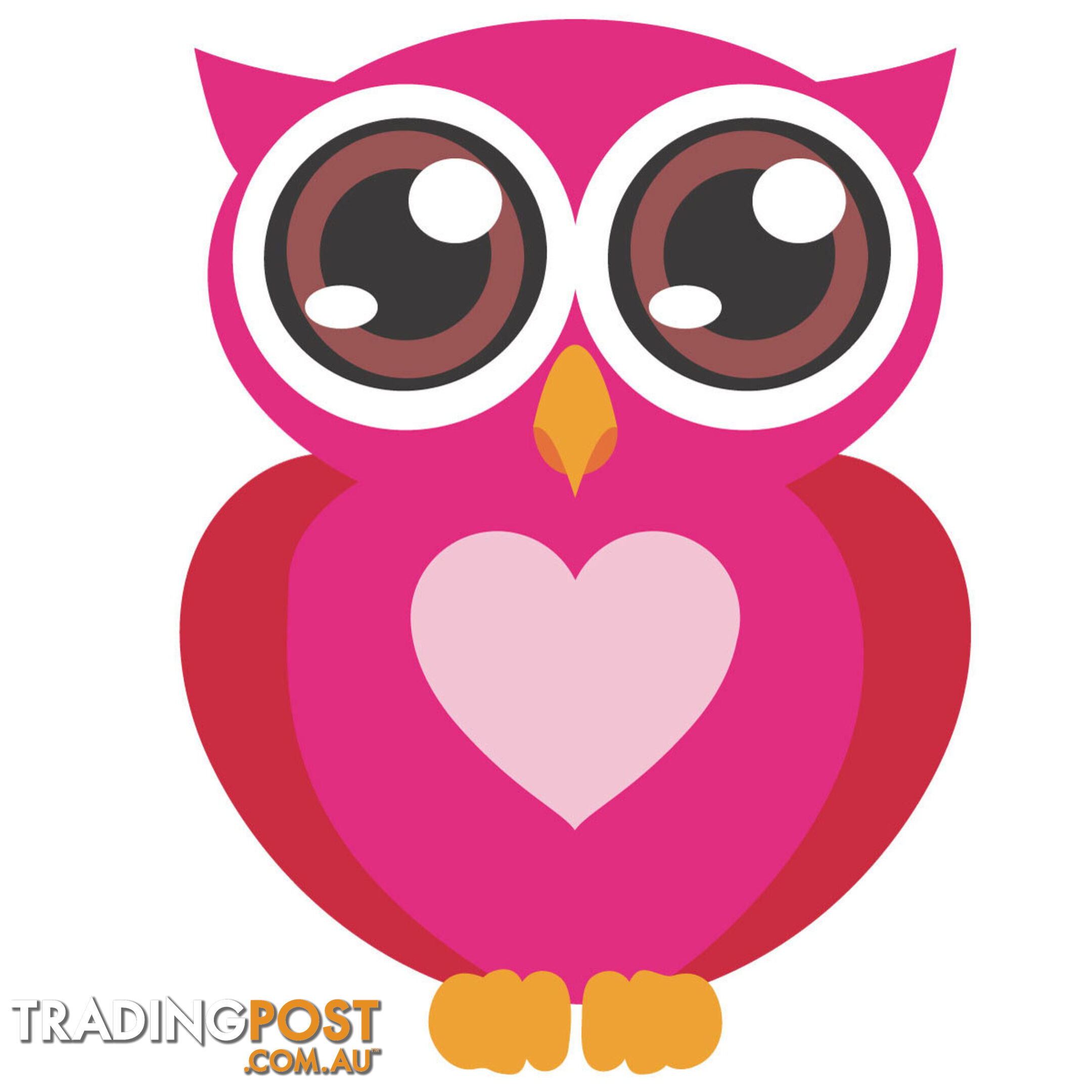 10 X Pink Owl with Big Eyes Wall Stickers - Totally Movable