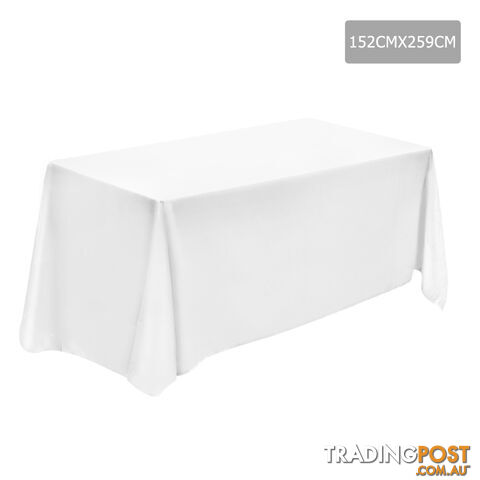 6 Pcs Wedding Table Cloth Rectangle 259cm White