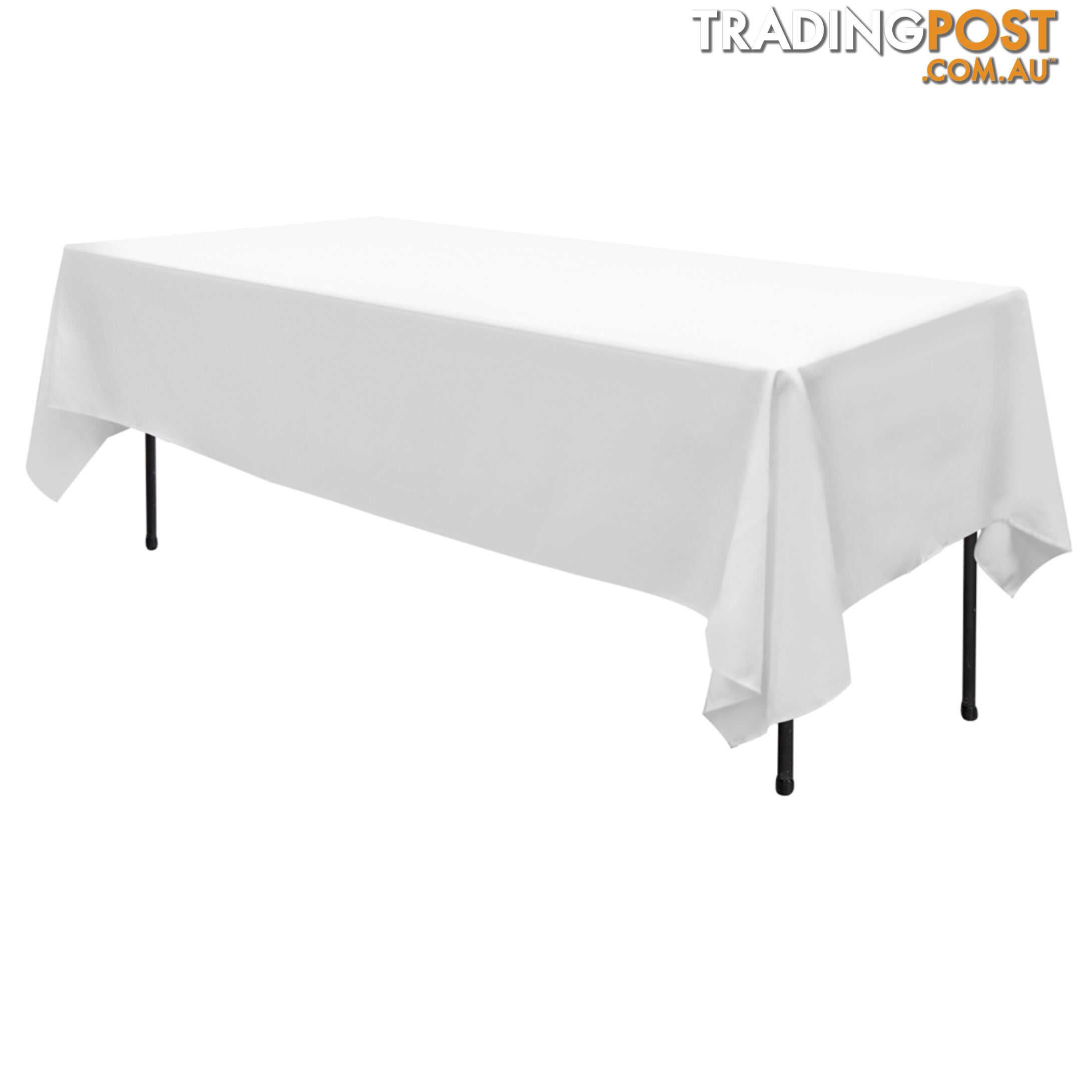 6 Pcs Wedding Table Cloth Rectangle 259cm White