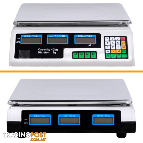 Kitchen Electronic Digital Scales 40kg  White