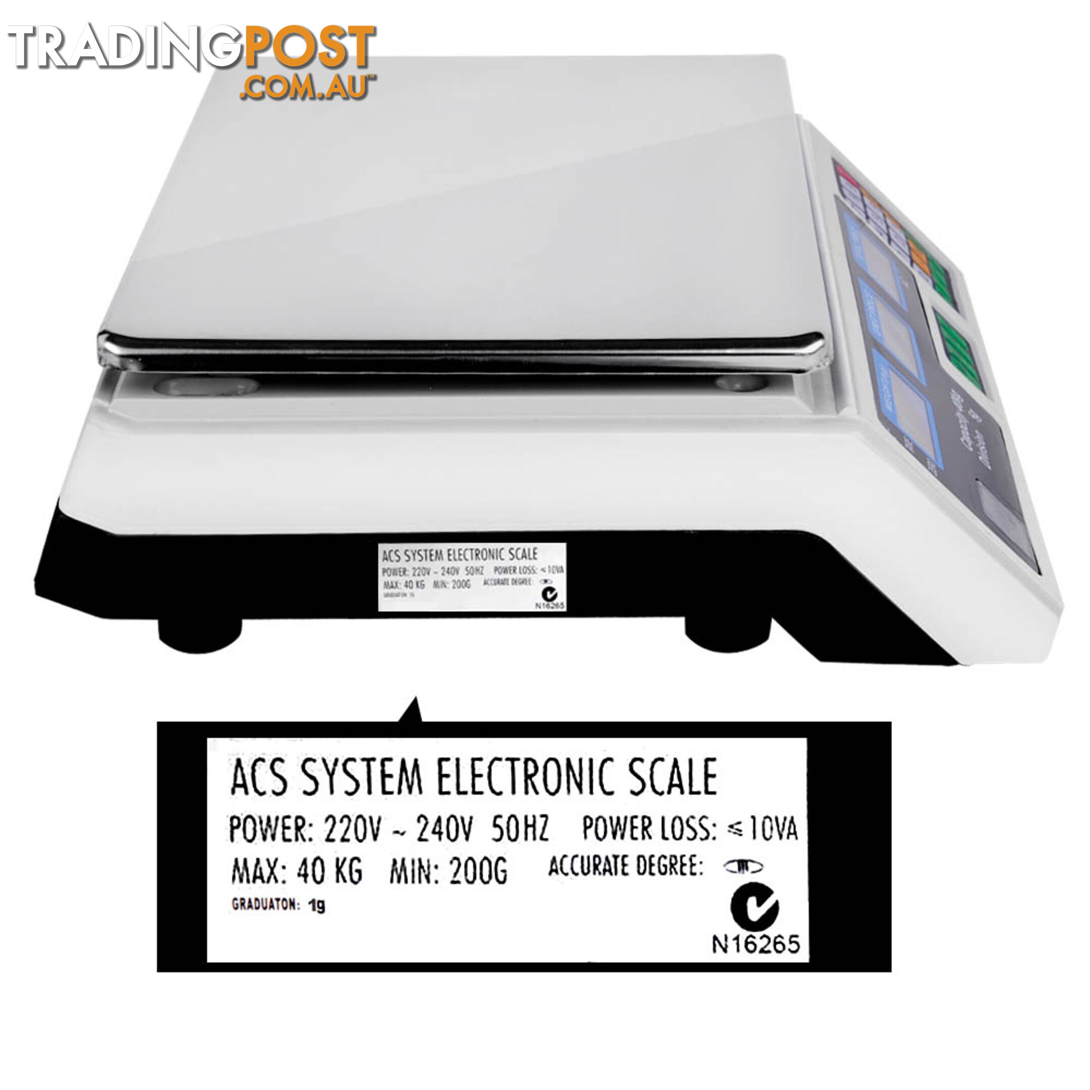 Kitchen Electronic Digital Scales 40kg  White