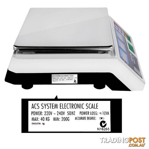 Kitchen Electronic Digital Scales 40kg  White