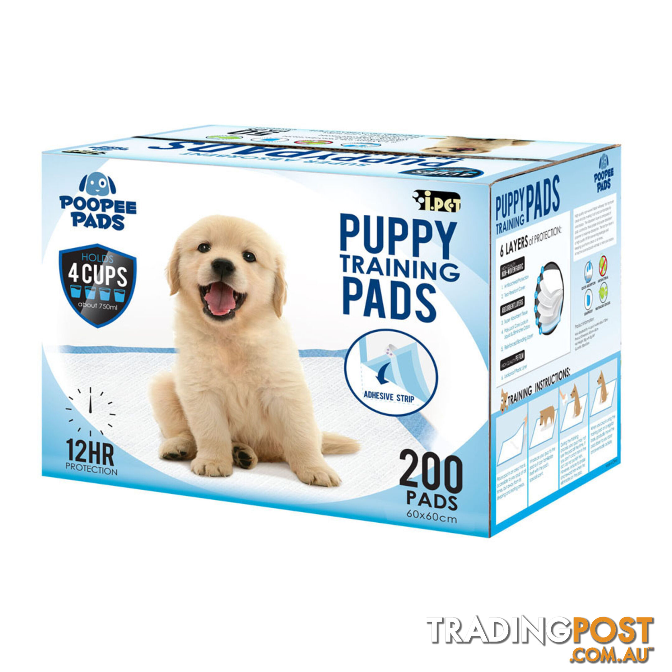 200 Puppy Pet Dog Toilet Training Pads Blue