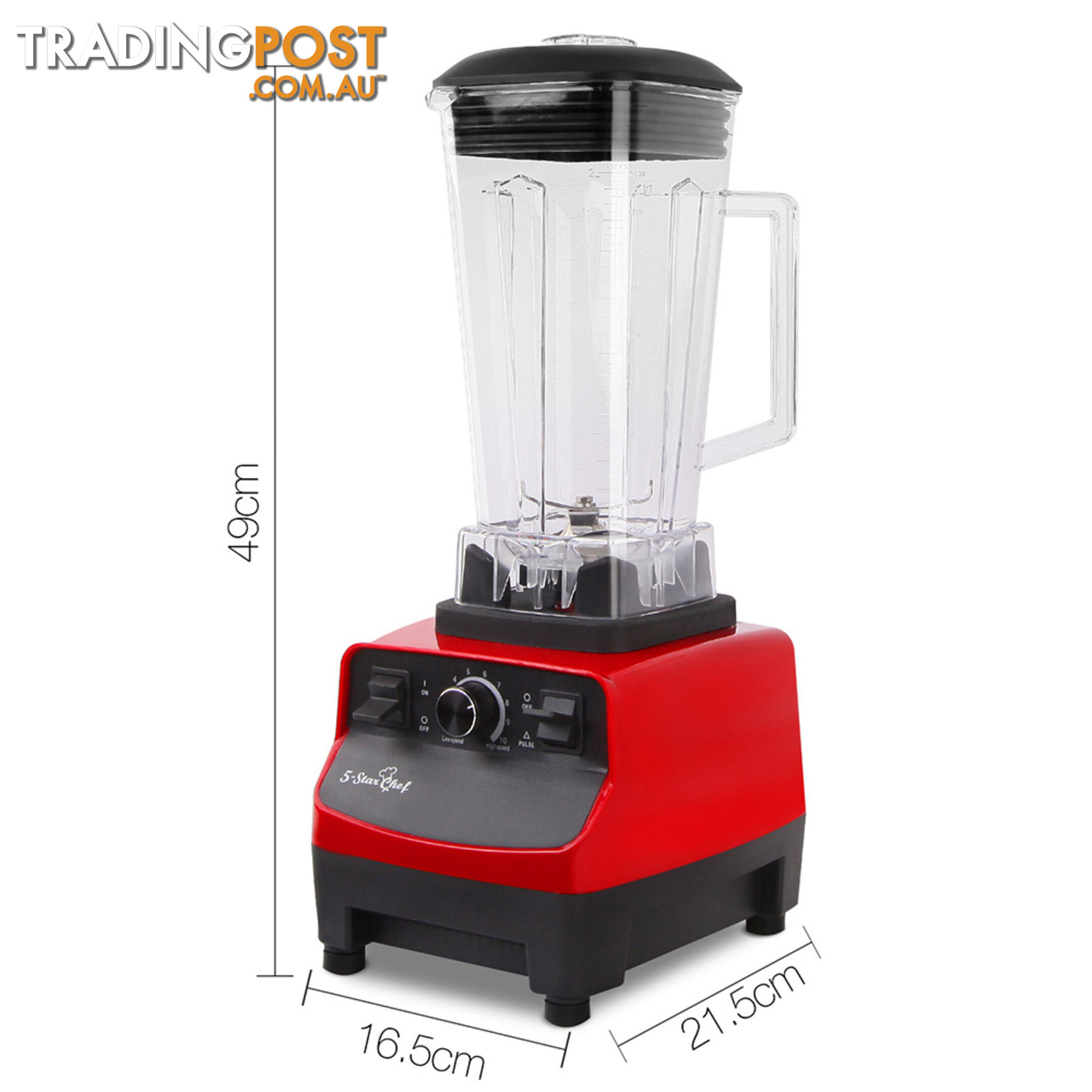 2-in-1 Food Processor & Blender 2L - Red