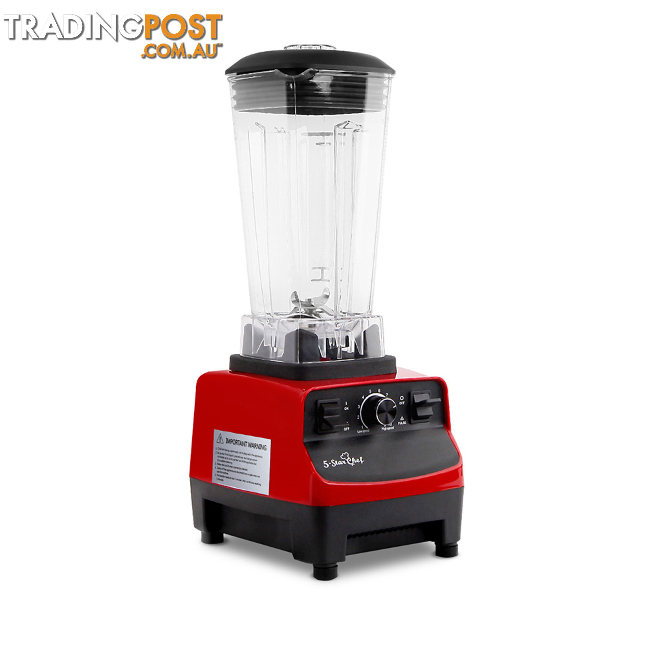 2-in-1 Food Processor & Blender 2L - Red