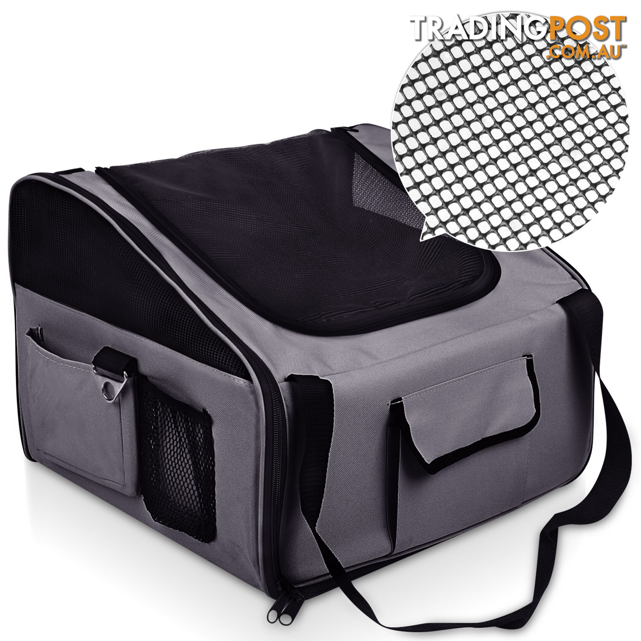 Pet Dog Cat Car Seat Carrier Travel Bag Small Grey