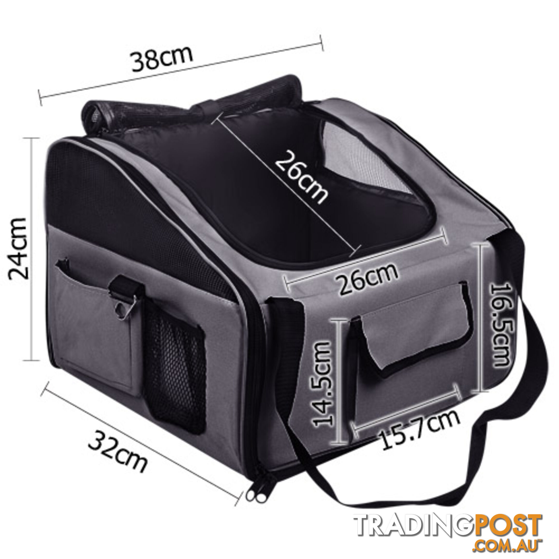 Pet Dog Cat Car Seat Carrier Travel Bag Small Grey