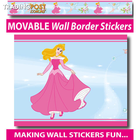 Girls Princess Wall Border Stickers - Totally Movable