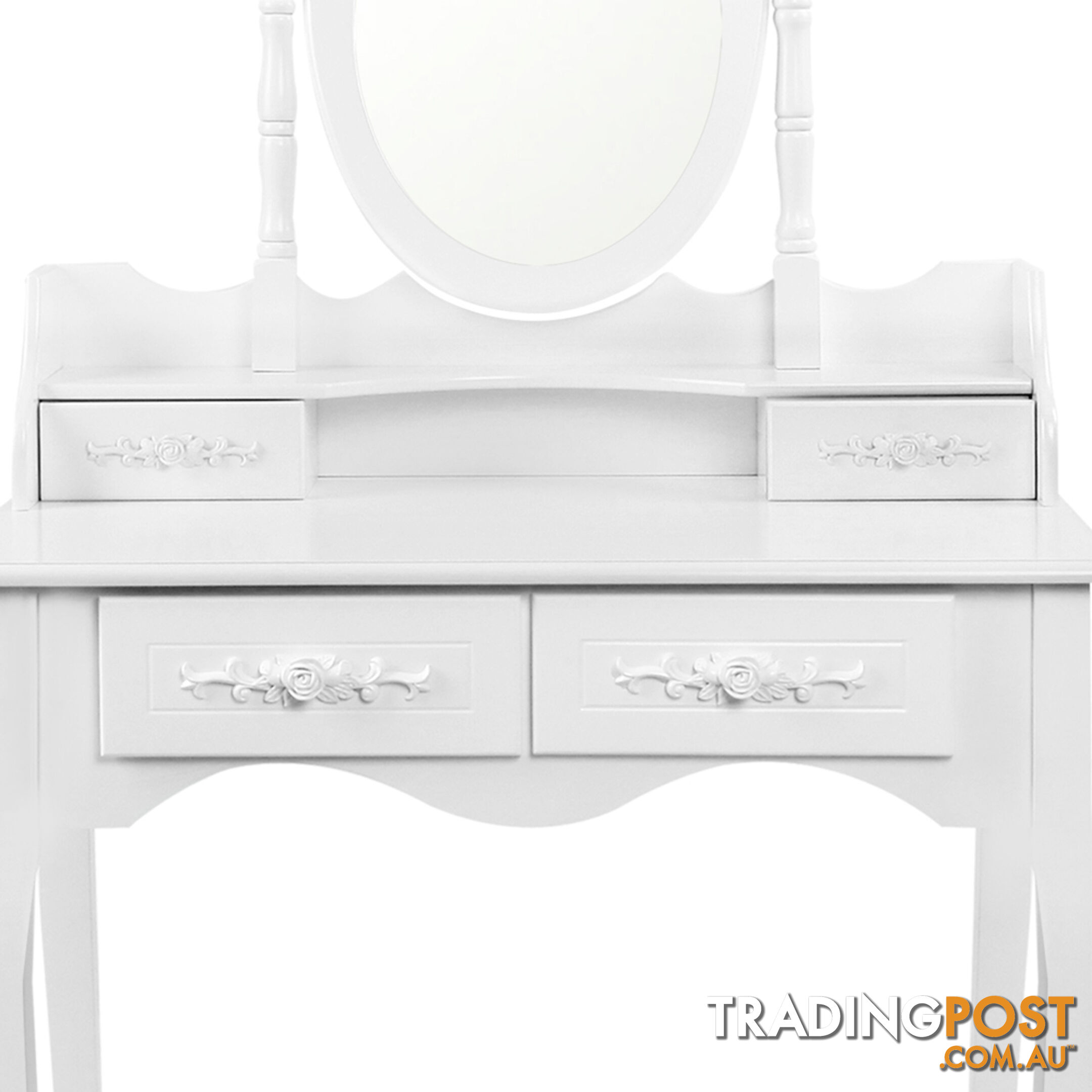 4 Drawer Dressing Table w/ Mirror White