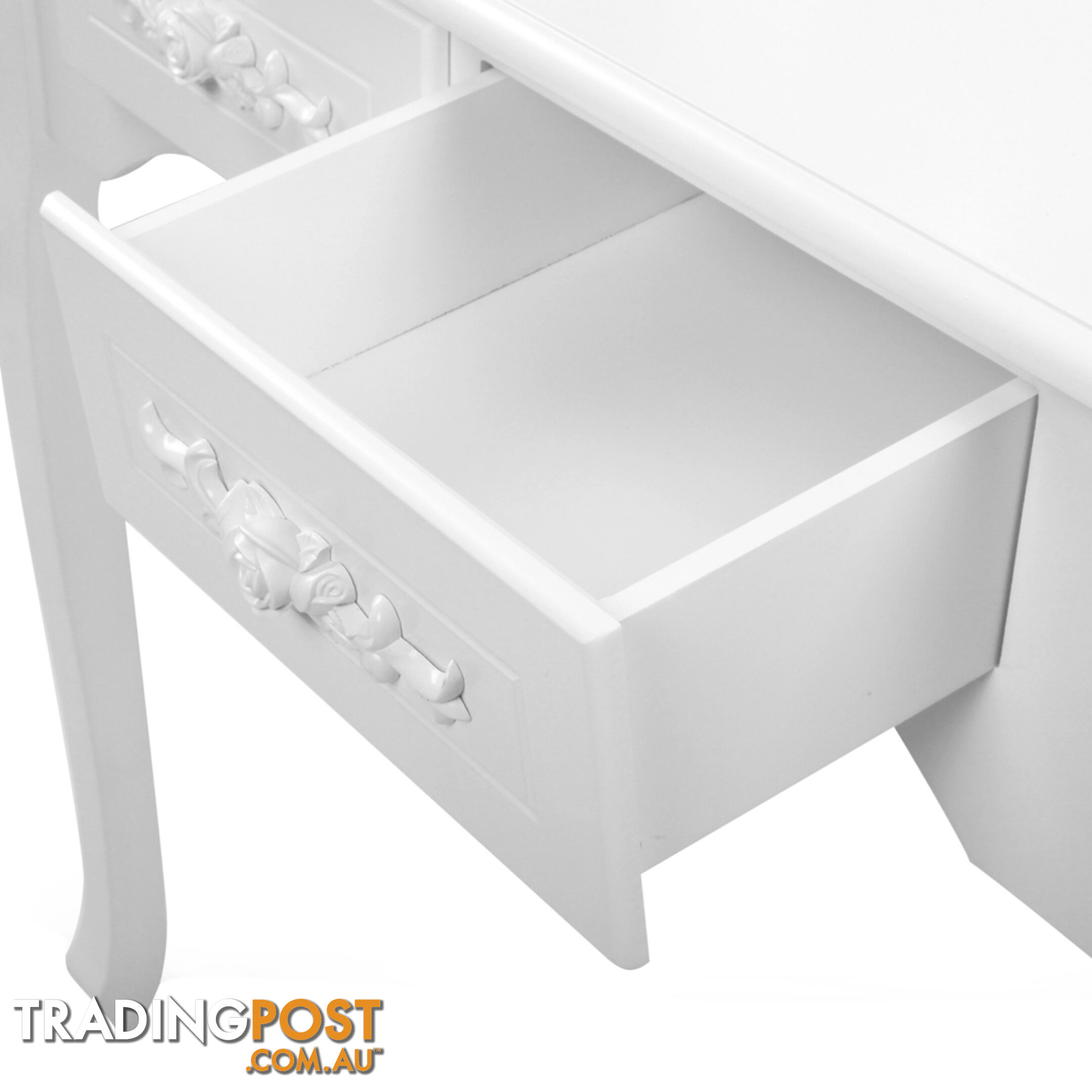 4 Drawer Dressing Table w/ Mirror White