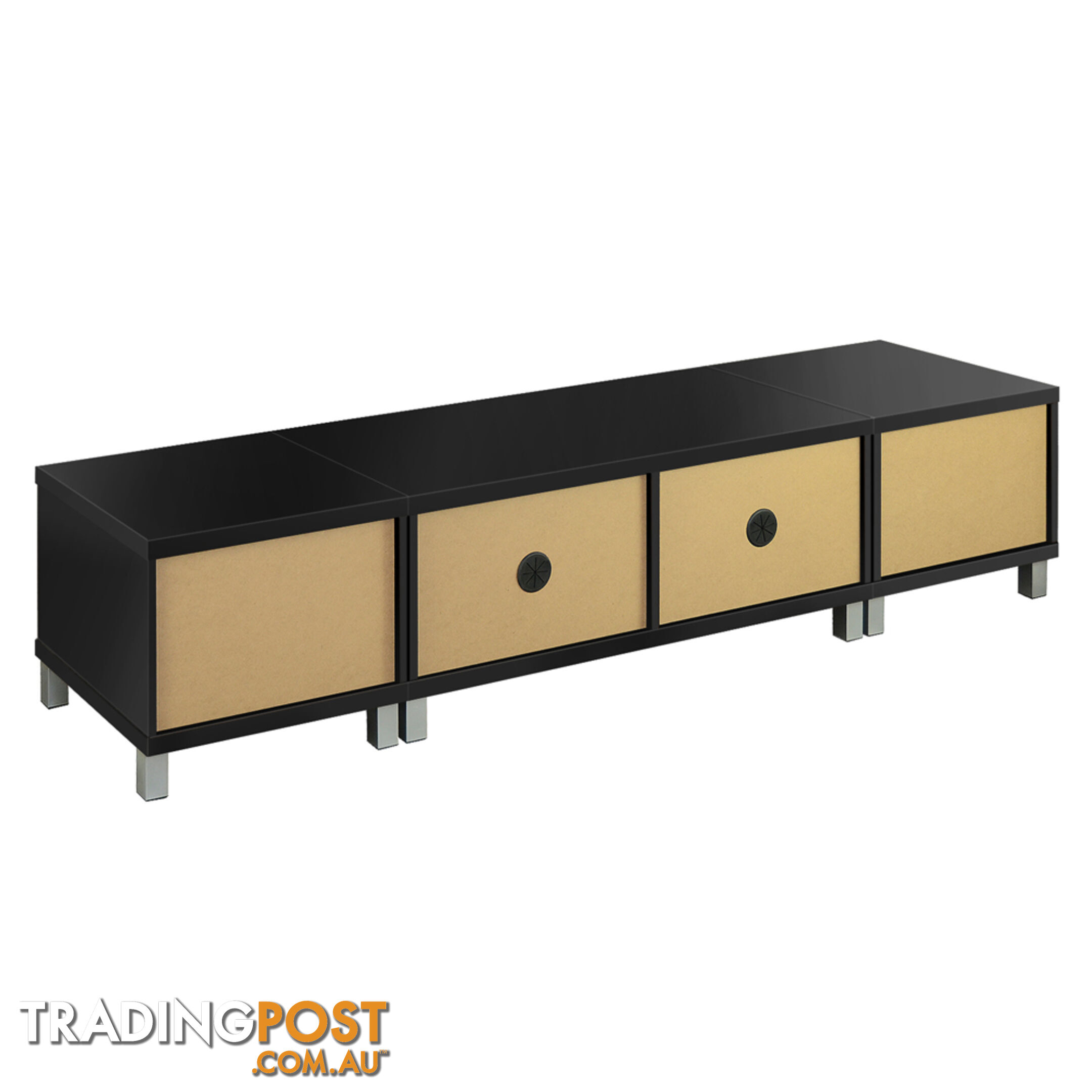 TV Stand Entertainment Unit Lowline Cabinet Drawer Black