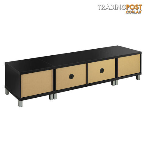 TV Stand Entertainment Unit Lowline Cabinet Drawer Black