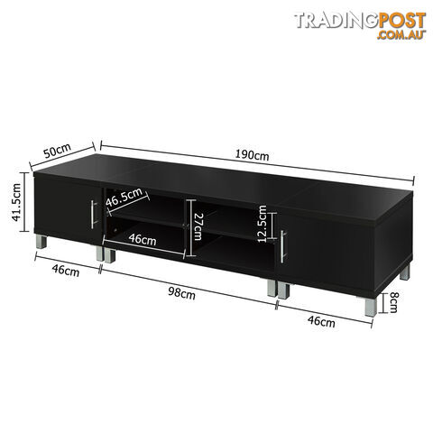 TV Stand Entertainment Unit Lowline Cabinet Drawer Black