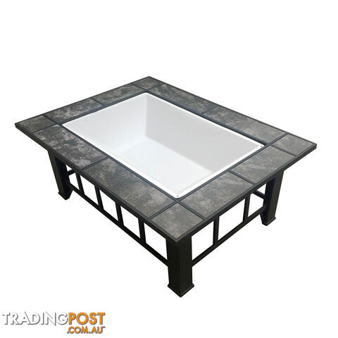 Outdoor Fire Pit BBQ Table Grill Fireplace w/ Ice Tray