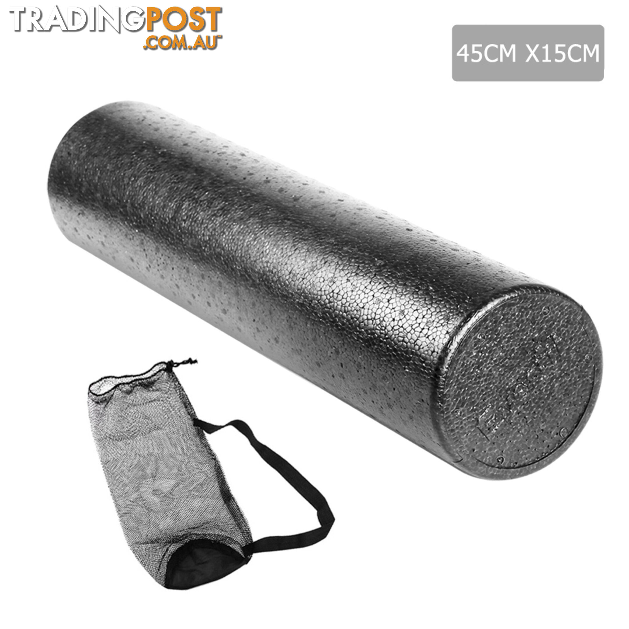 Yoga Gym Pilates EPP Stick Foam Roller Black 45 x 15cm