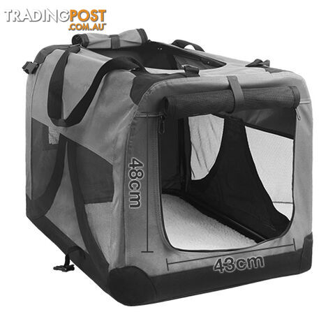 Extra Large Portable Soft Pet Dog Crate Cage Kennel Grey