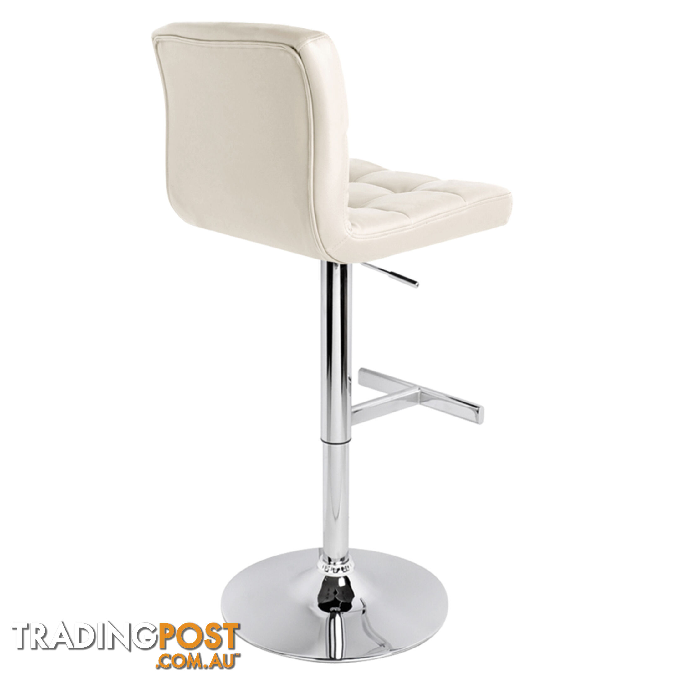 Set of 2 PU Leather Kitchen Bar Stool Beige