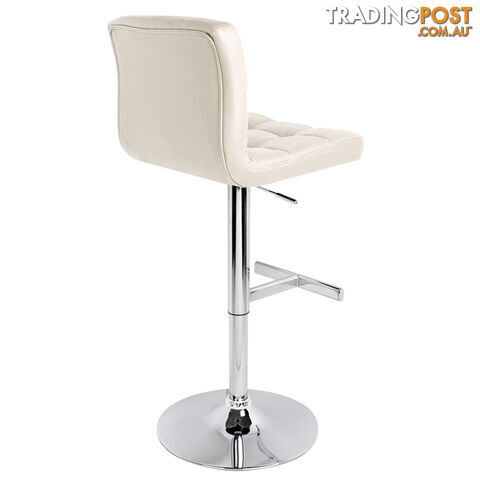 Set of 2 PU Leather Kitchen Bar Stool Beige