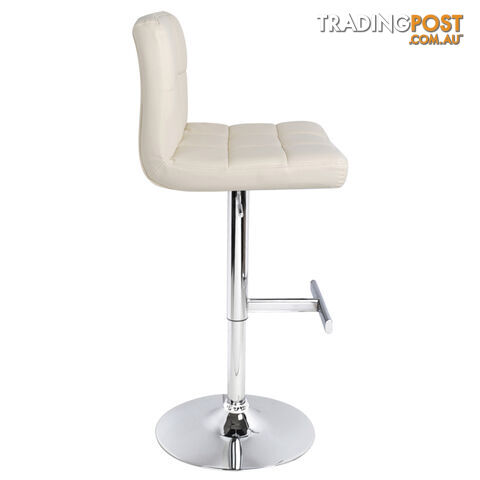 Set of 2 PU Leather Kitchen Bar Stool Beige