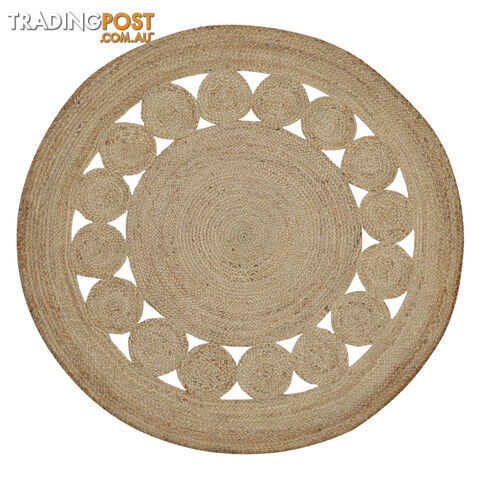 Flower Single Row Rug Natural 120x120cm