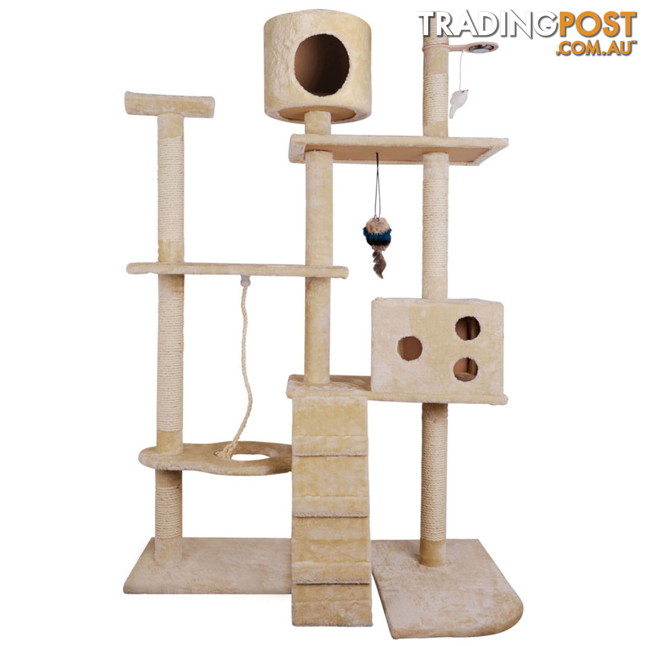 Cat Scratching Poles Post Furniture Tree 170cm Beige