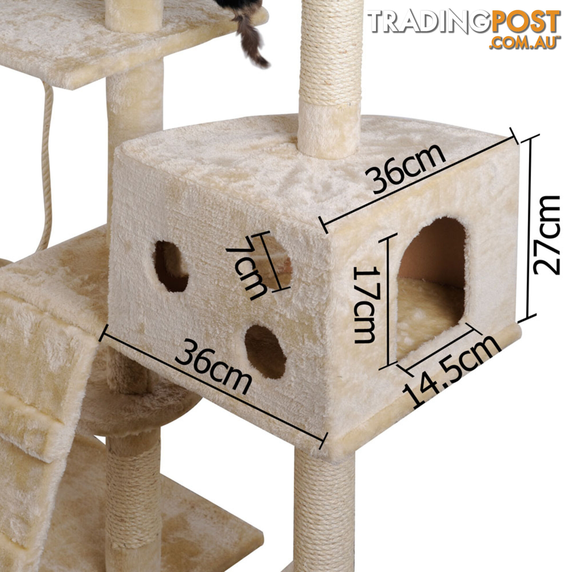 Cat Scratching Poles Post Furniture Tree 170cm Beige