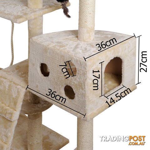 Cat Scratching Poles Post Furniture Tree 170cm Beige