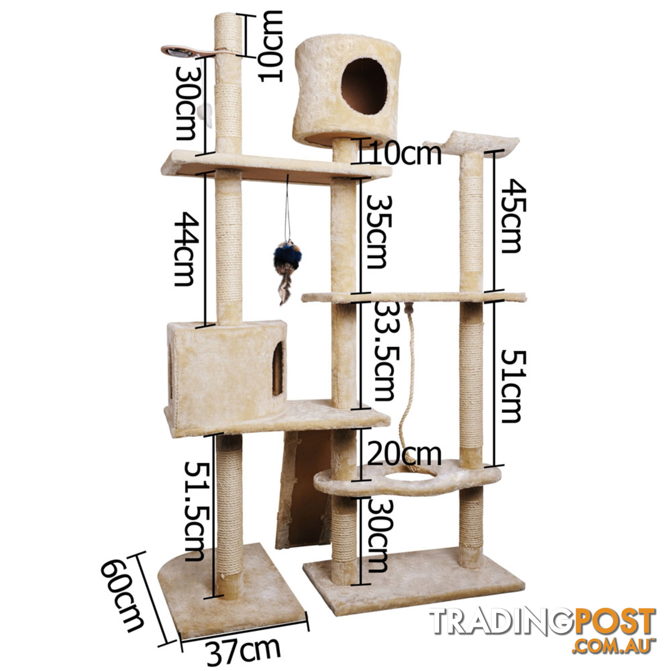 Cat Scratching Poles Post Furniture Tree 170cm Beige