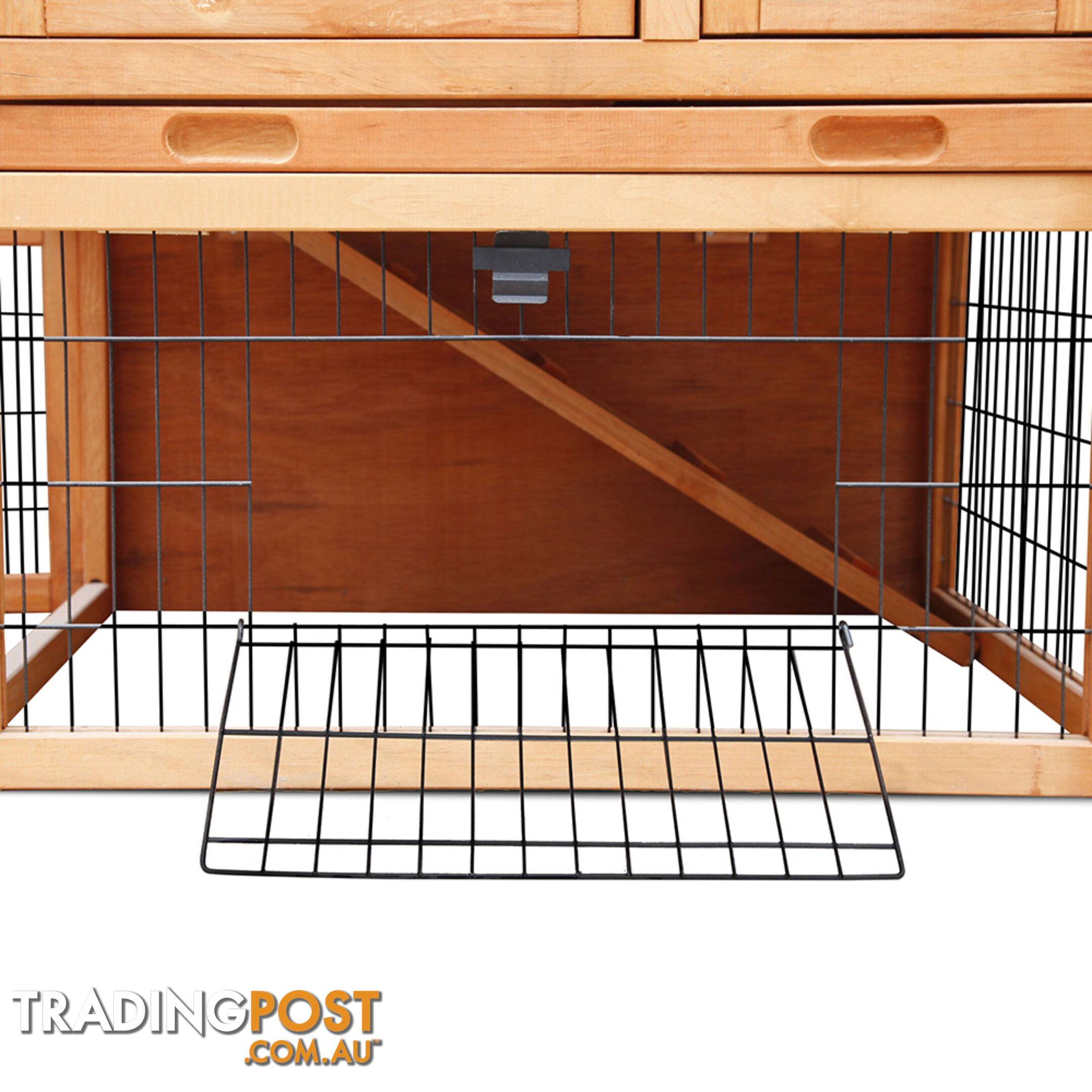 Double Storey Pet Hutch with Under Run Green