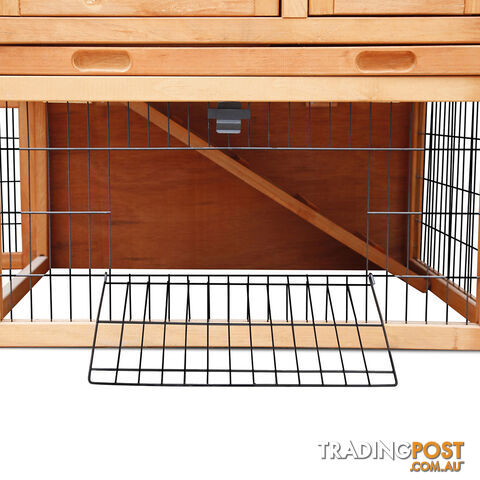 Double Storey Pet Hutch with Under Run Green