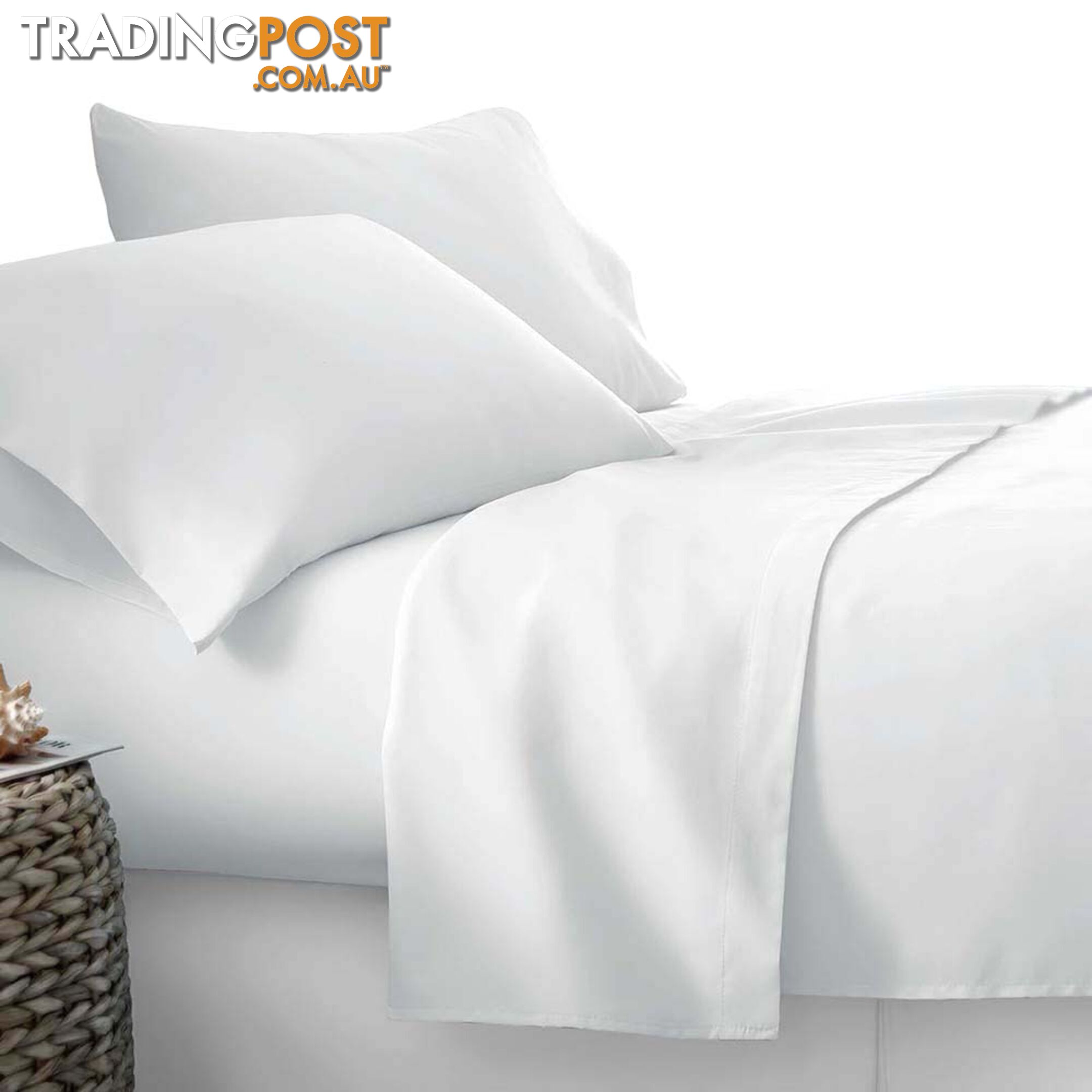 3 Piece Microfibre Sheet Set Single _ White