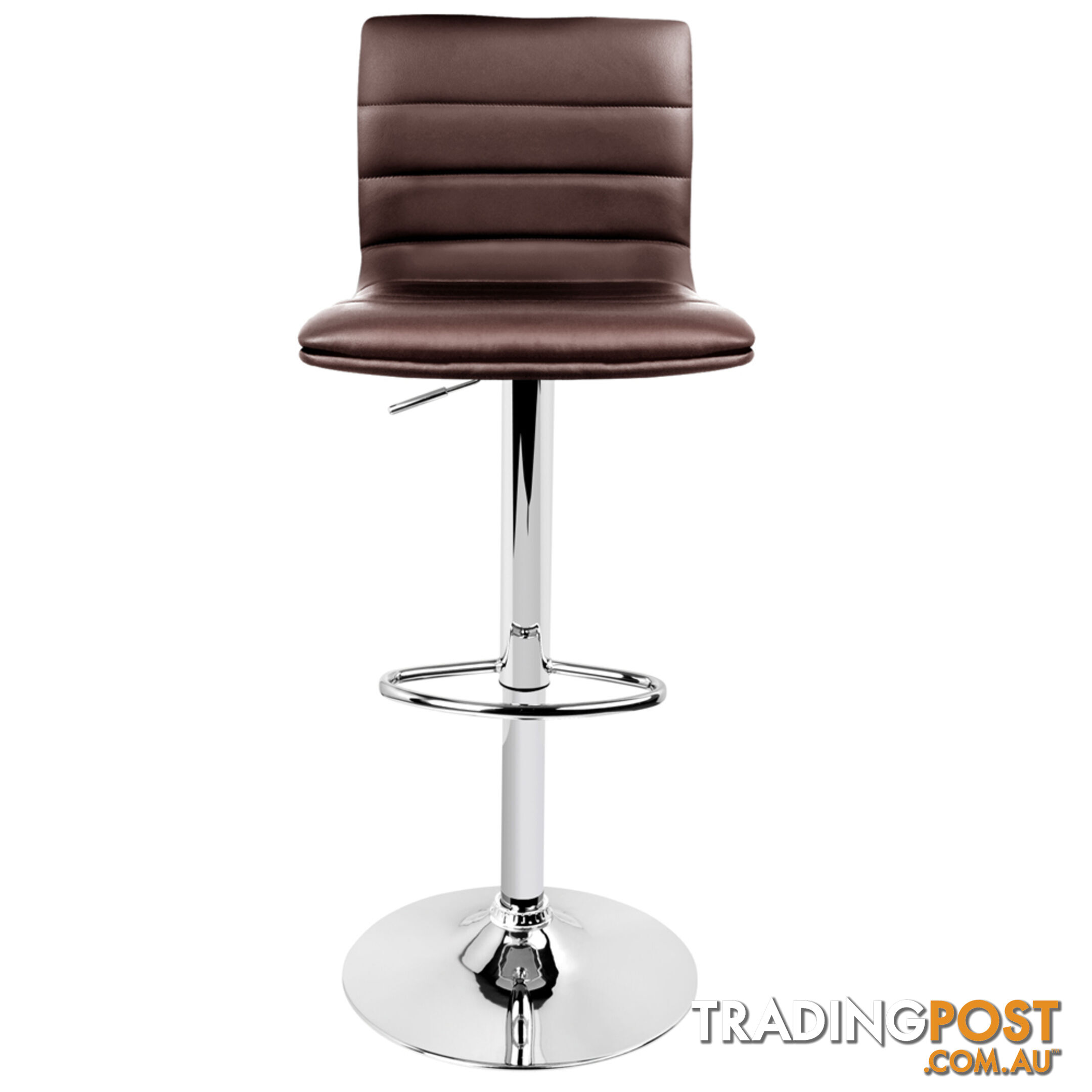 Set of 2 PU Leather Kitchen Bar Stool Chocolate