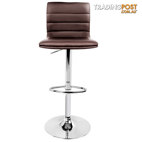 Set of 2 PU Leather Kitchen Bar Stool Chocolate