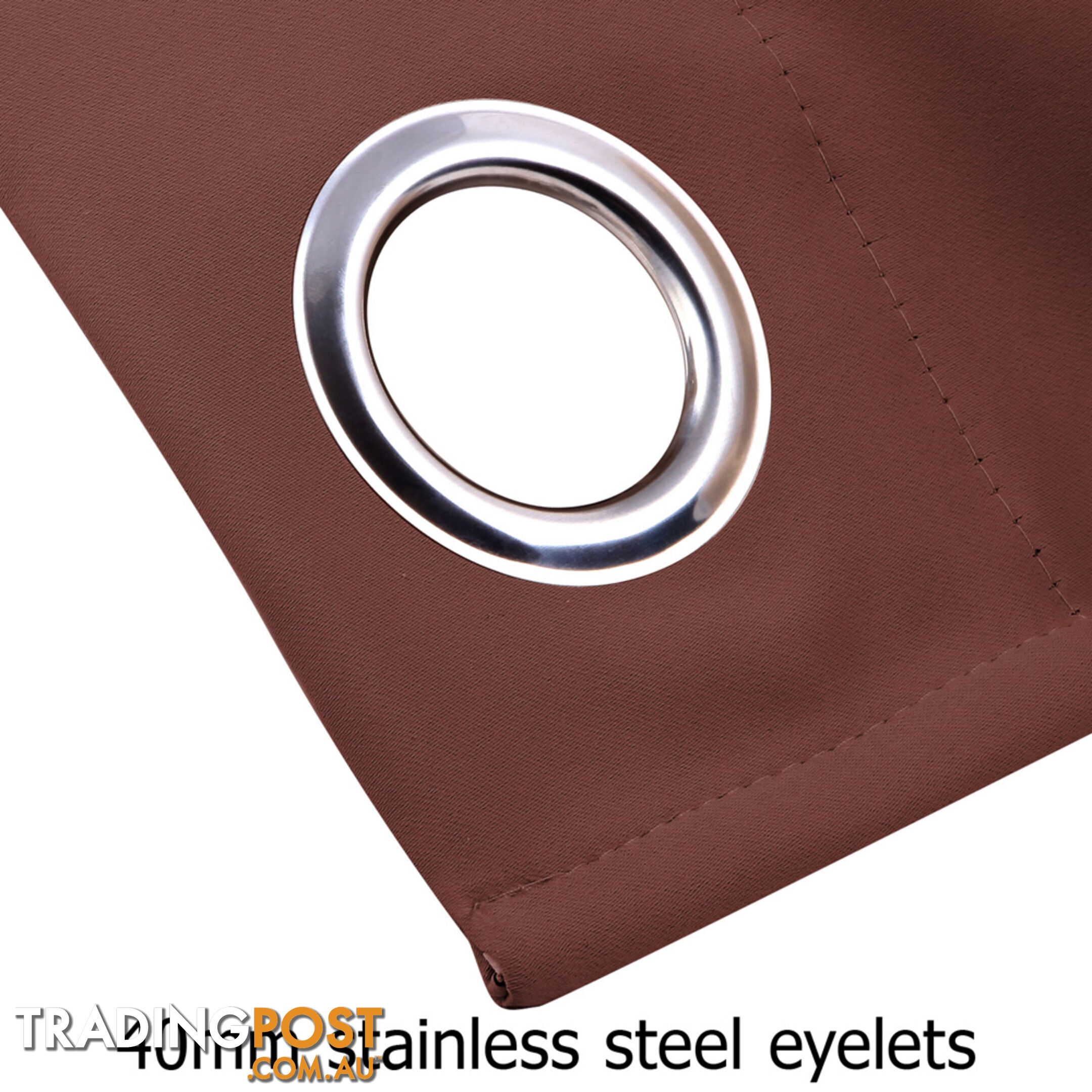 ArtQueen 3 Pass Eyelet Blockout Curtain Brown 240cm