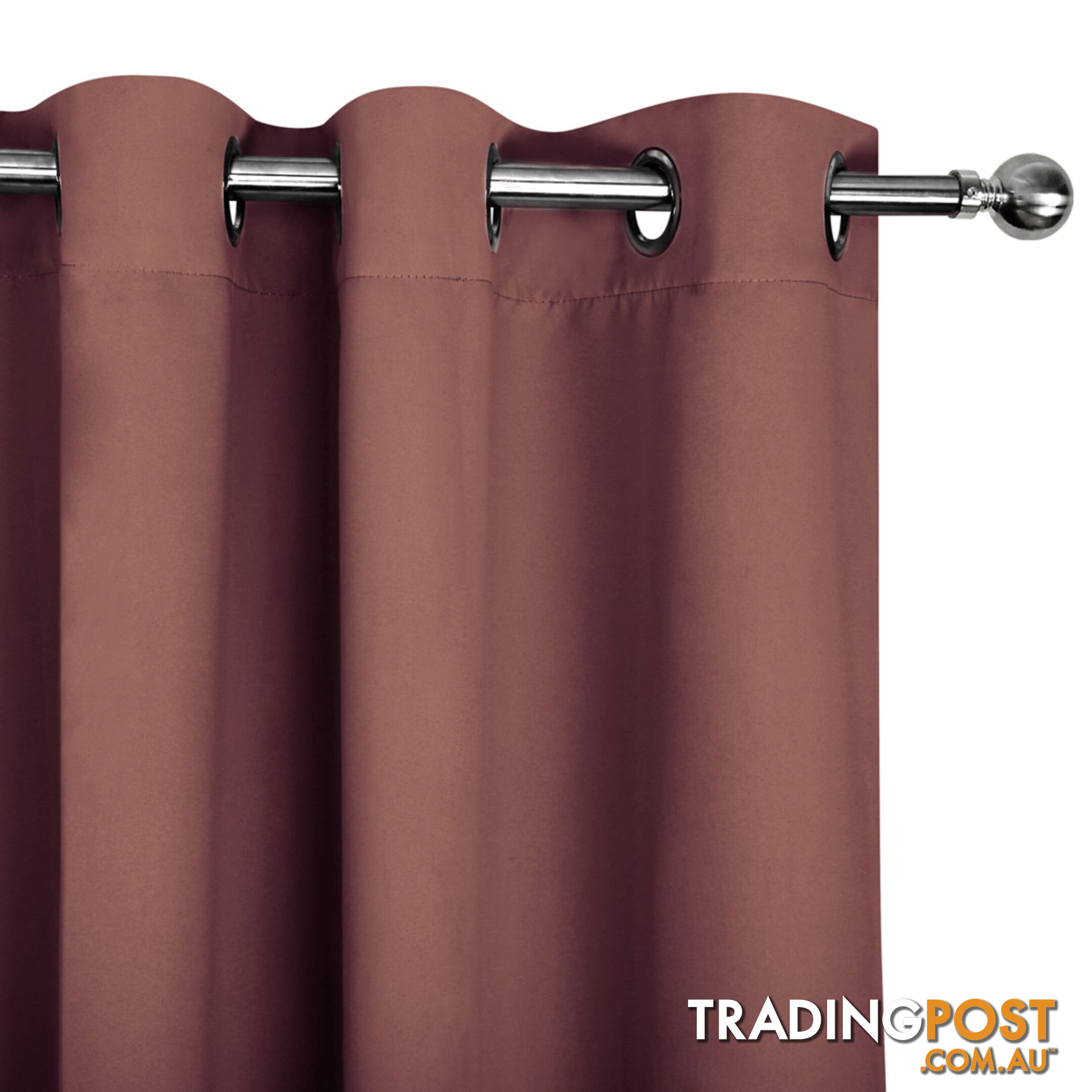 ArtQueen 3 Pass Eyelet Blockout Curtain Brown 240cm