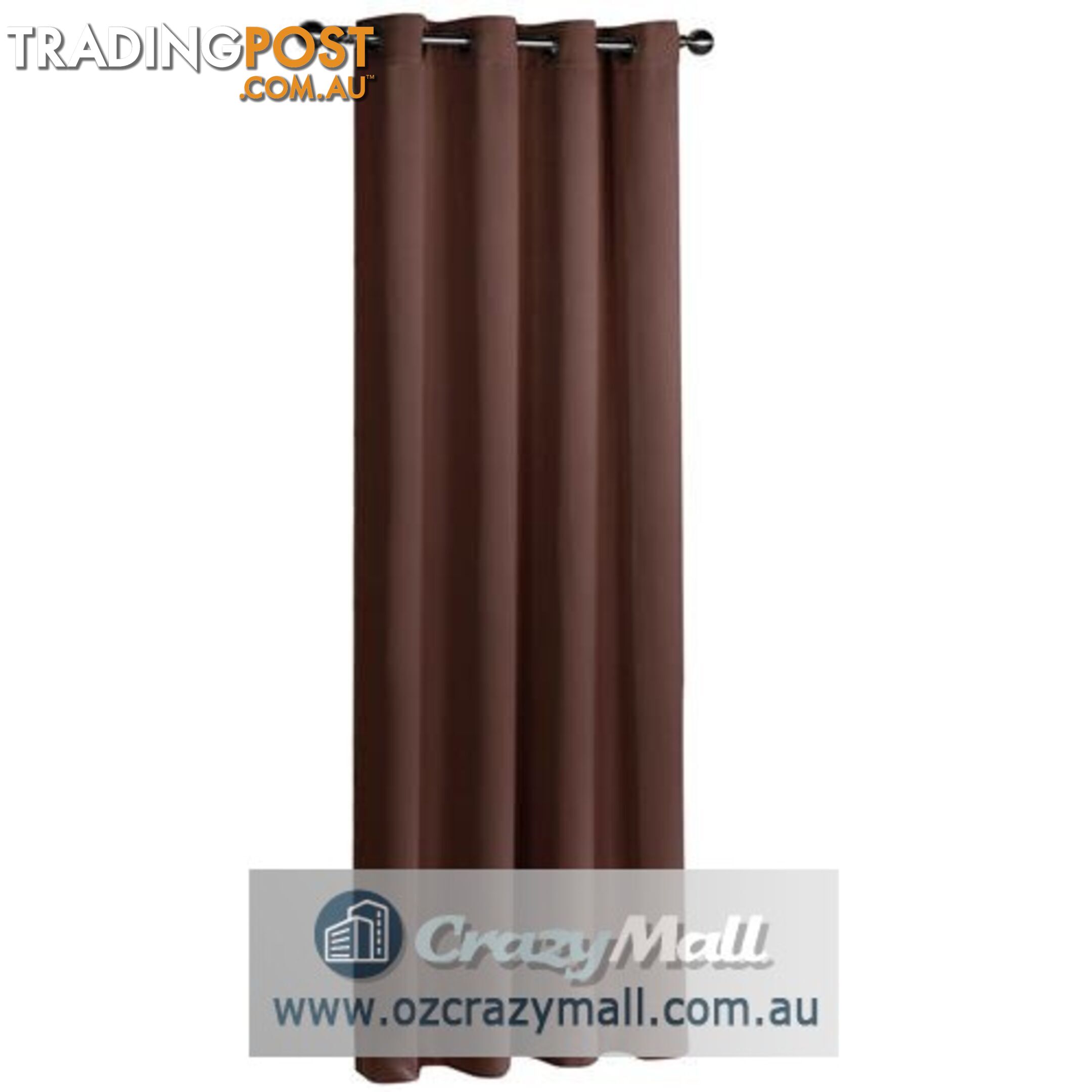 ArtQueen 3 Pass Eyelet Blockout Curtain Brown 240cm