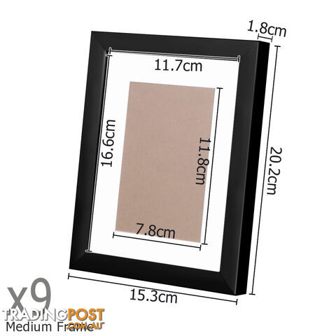 23 pcs Photo Frames Set Wall Black