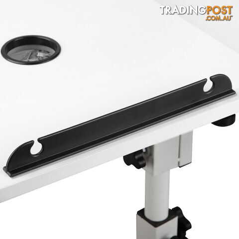 Rotating Mobile Laptop Adjustable Desk w/ USB Cooler White