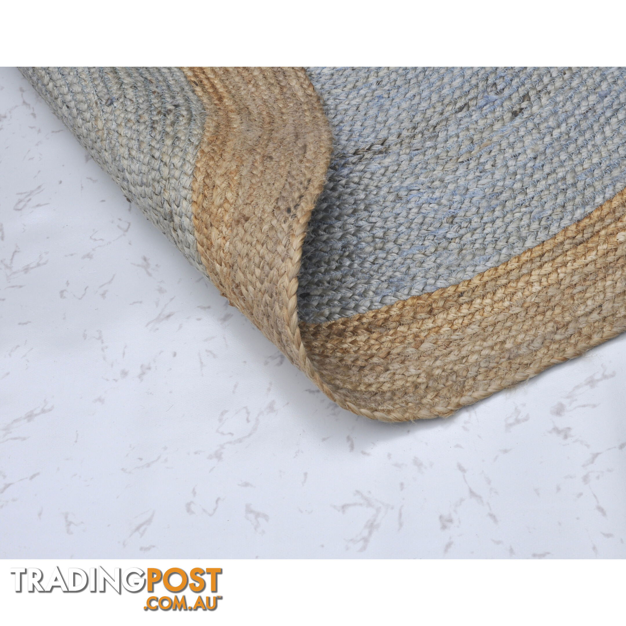 Jute Round Grey Rug Grey & Natural 200x200cm