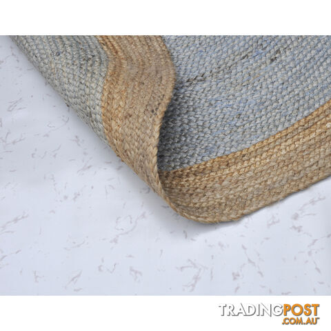 Jute Round Grey Rug Grey & Natural 200x200cm