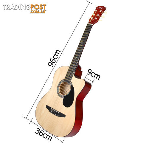 38 Inch Wooden Acoustic Guitar Natural