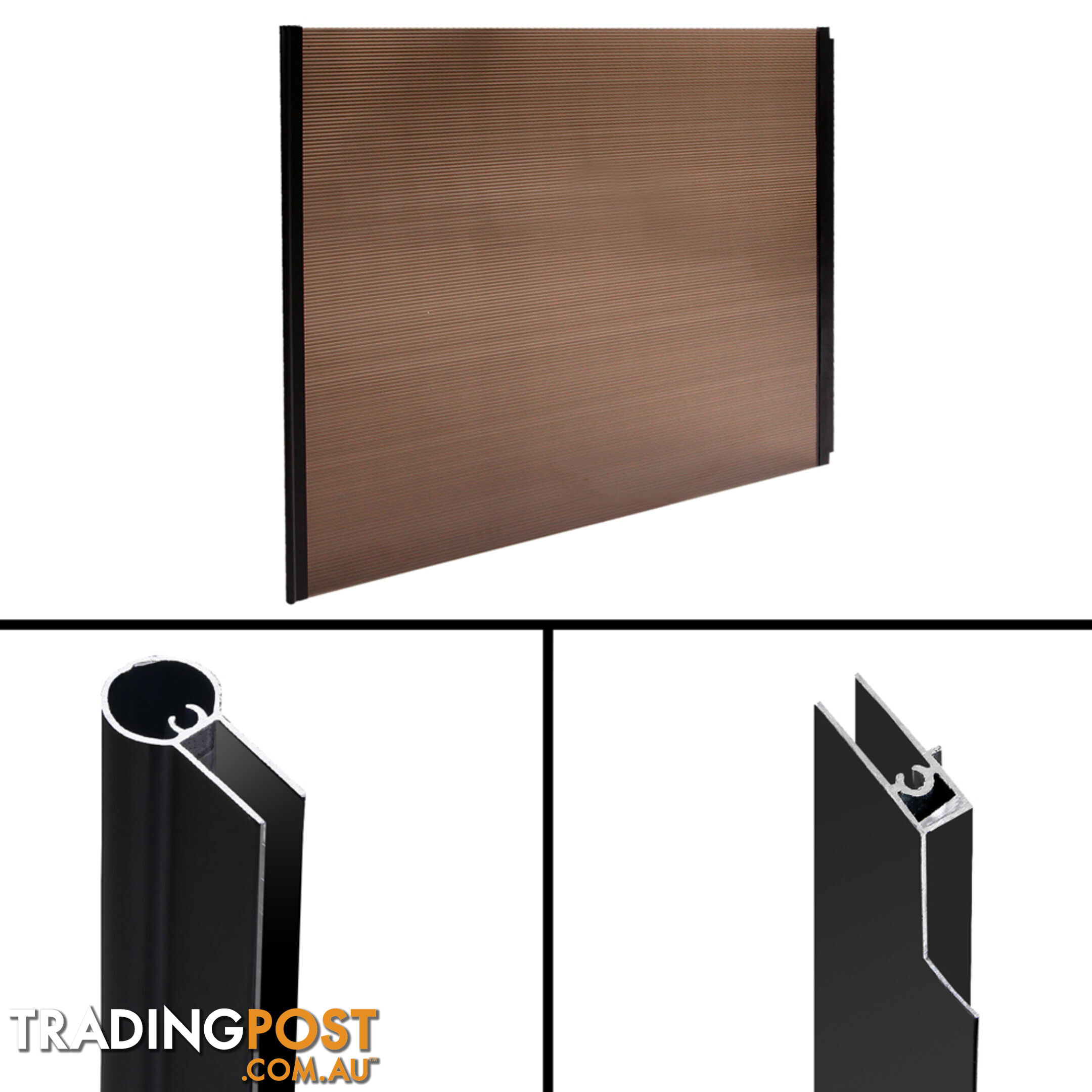 DIY Window Door Awning Cover Brown 100 x 200cm