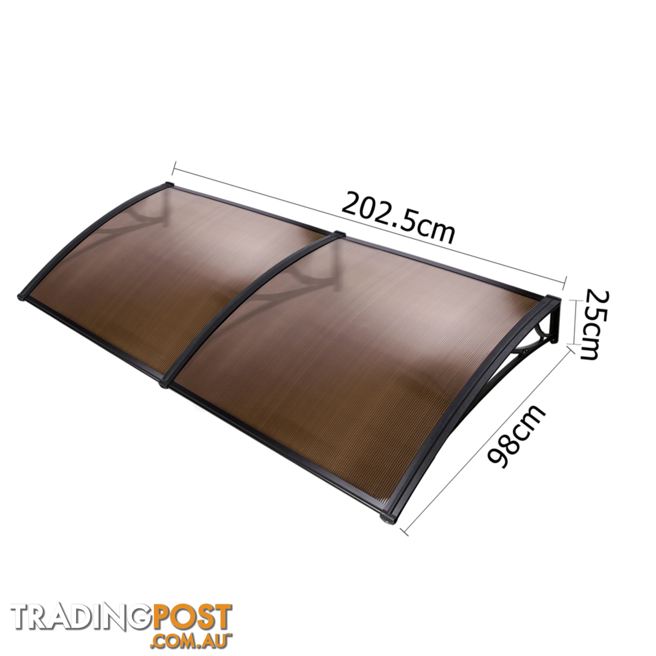 DIY Window Door Awning Cover Brown 100 x 200cm