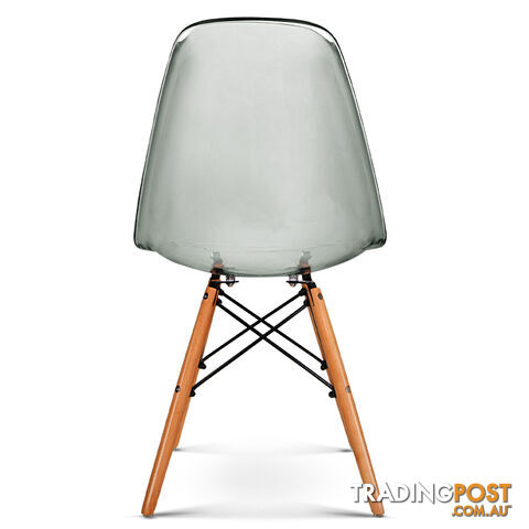 Set of 4 Replica Eames Dining Chairs - Transparent Grey